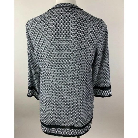 Violet & Claire Stitch Fix Retro Fan Print Blouse Top Tunic - Picture 9 of 9